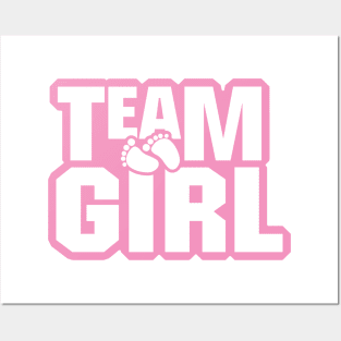 Team Girl Baby Shower Gender Reveal Party Pink Posters and Art